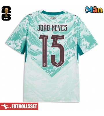 Portugal Joao Neves #15 Bortatröja VM 2026 Kortärmad